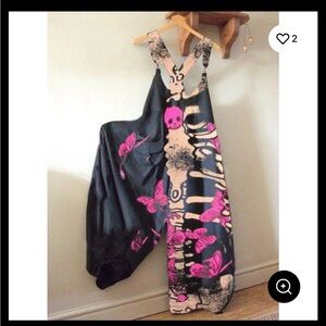 Black and Pink Butterfly Skull Dress